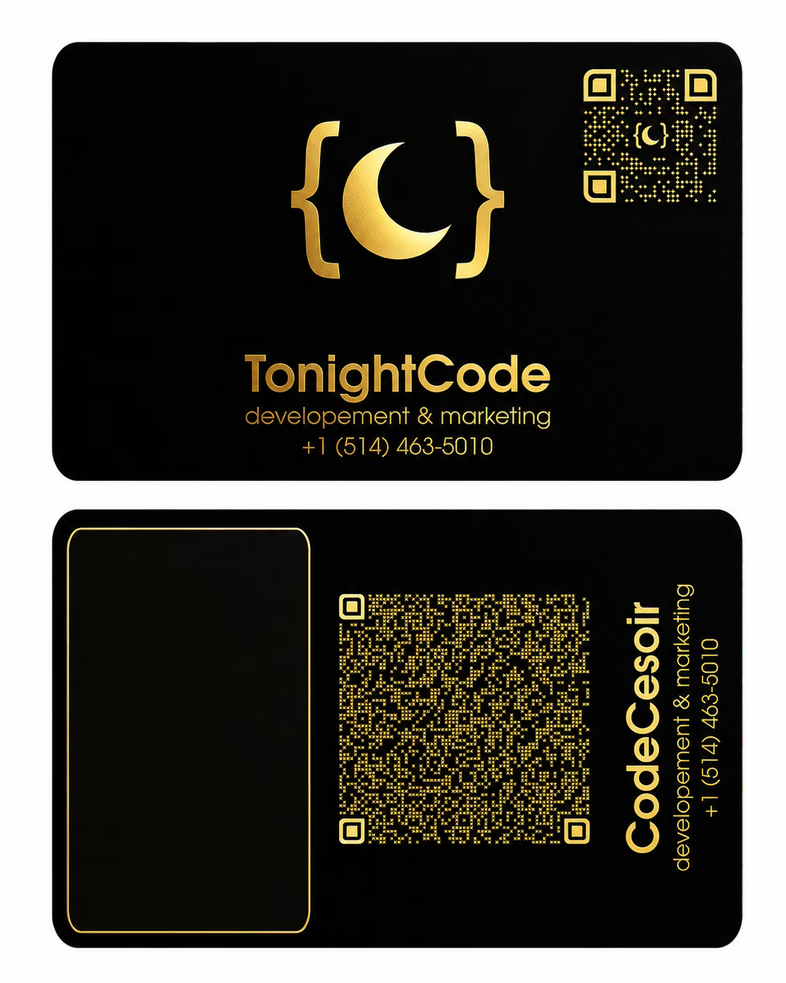 tonightcode premium metallic nfc business card metallic - gold - both sides